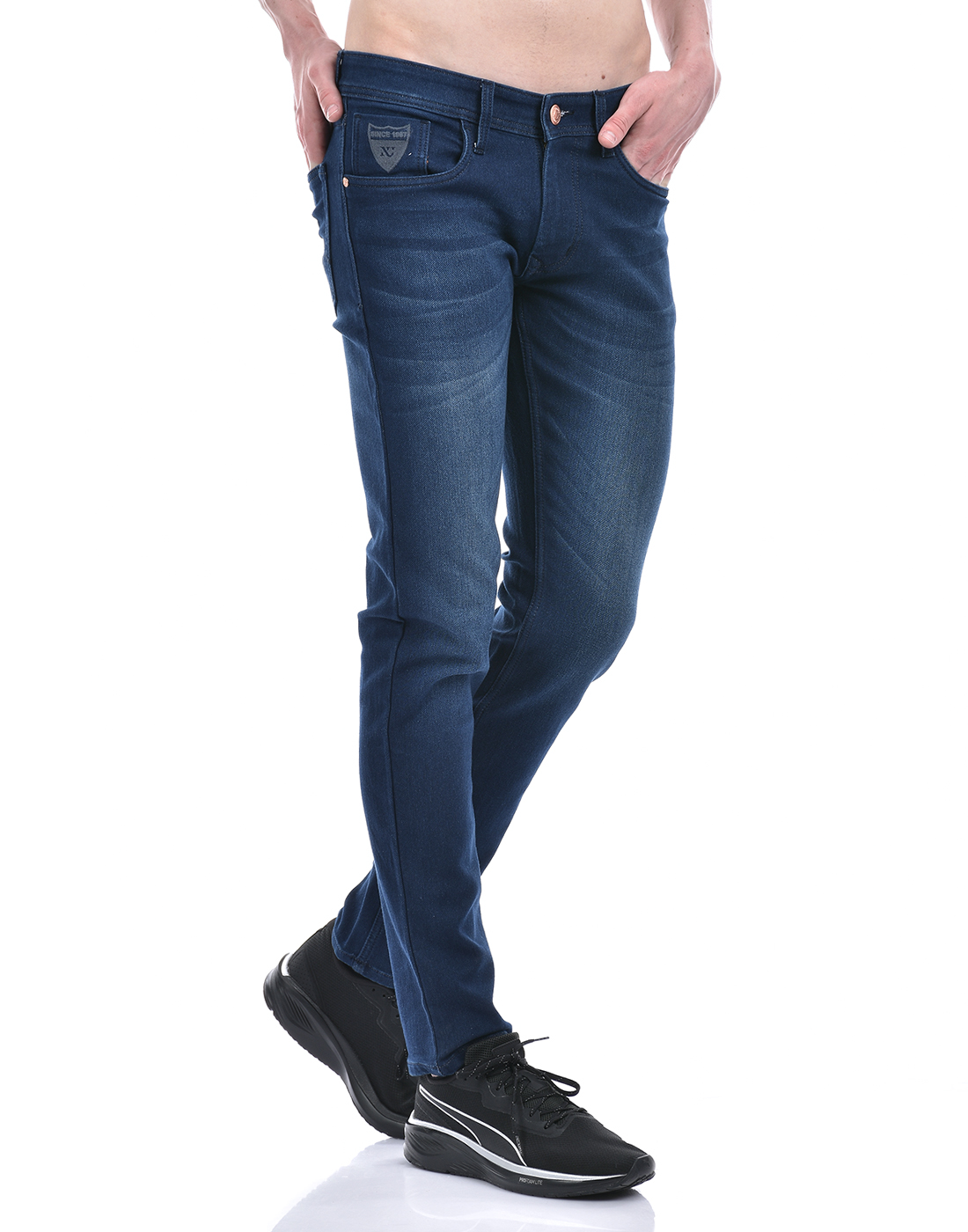 Numero Uno Men Solid Dark Blue Jeans
